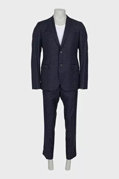 Men's blue suit with a small print