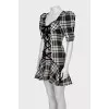 Plaid dress decorated with ties