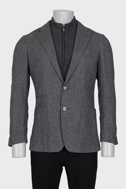 Men's jacket with a zipper and buttons