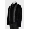 Men's fur and leather jacket