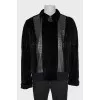 Men's fur and leather jacket