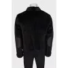 Men's fur and leather jacket