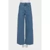 Wide-leg straight-leg jeans