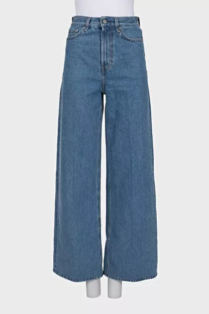 Wide-leg straight-leg jeans