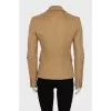 Wool jacket with holes on the sleeves
