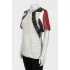T-shirt with leather sleeves