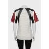 T-shirt with leather sleeves