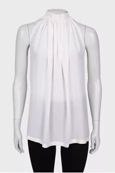 Sleeveless silk blouse