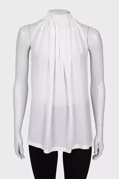 Sleeveless silk blouse