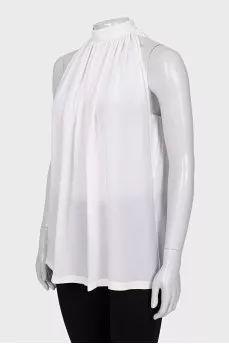 Sleeveless silk blouse