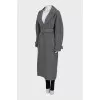 Wool wrap coat with belt