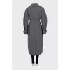 Wool wrap coat with belt