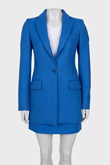 Wool suit consisting of a jacket and mini skirt