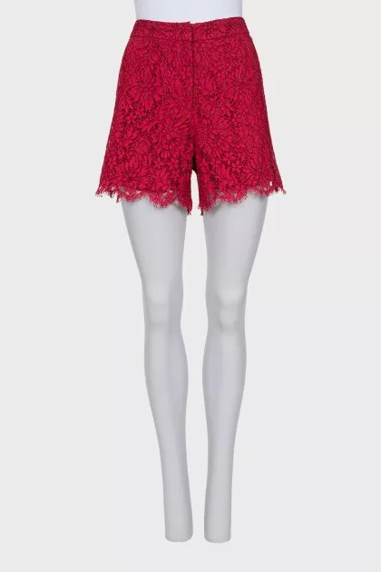 Lace straight cut shorts