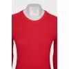 Red dress with pleated hem