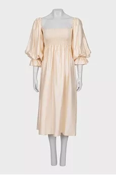 Silk dress with elastic band