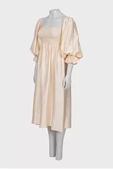 Silk dress with elastic band