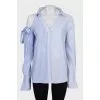 Blue off-shoulder shirt