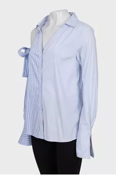 Blue off-shoulder shirt