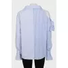 Blue off-shoulder shirt