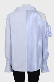 Blue off-shoulder shirt