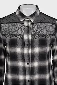 Plaid dress with mesh top