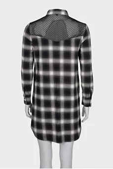 Plaid dress with mesh top