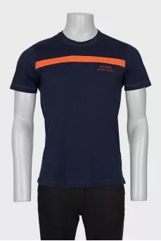 Мужская синяя футболка slim fit