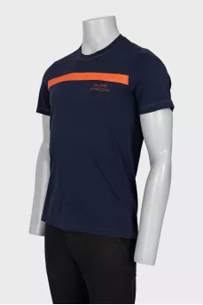 Мужская синяя футболка slim fit
