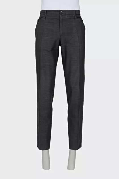 Men's gray striped trousers