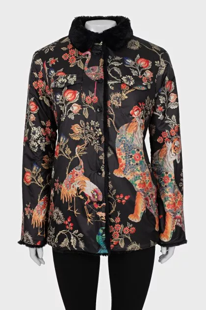 Reversible jacket with eco-fur