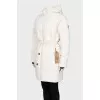 Fitted down jacket with detachable sleeves