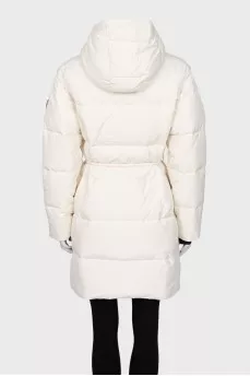 Fitted down jacket with detachable sleeves