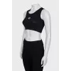 Black ribbed logo top