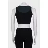Black ribbed logo top