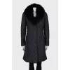 Quilted coat with removable fur