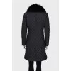 Quilted coat with removable fur