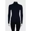 Blue fitted turtleneck