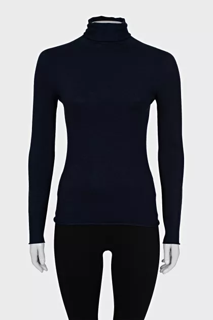 Blue fitted turtleneck