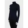 Blue fitted turtleneck
