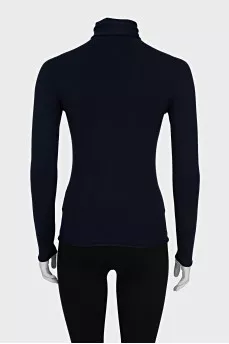 Blue fitted turtleneck