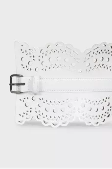 White perforated belt