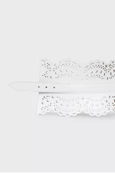 White perforated belt
