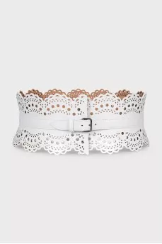 White perforated belt