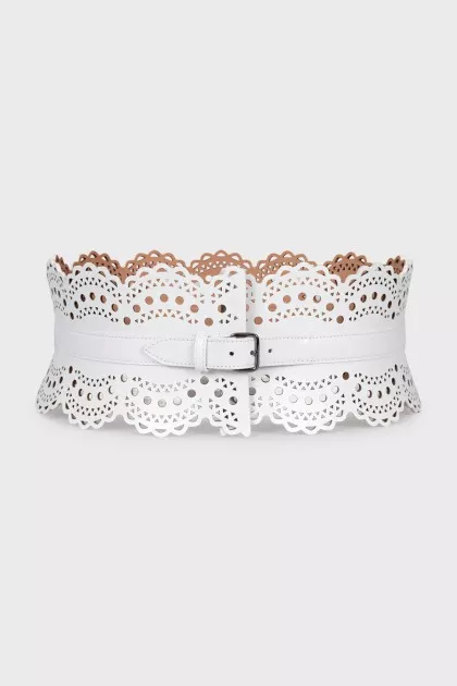 White perforated belt