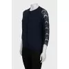 Woolen set of a T-shirt and cardigan