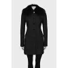 Short coat with fox fur