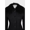Short coat with fox fur