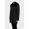 Short coat with fox fur