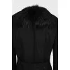 Short coat with fox fur